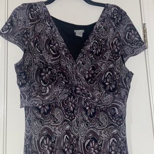 Ann Taylor Black & Maroon paisley dress.